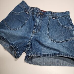 Denim Shorts Sz 12M Lee Riveted Medium Wash High Rise Casual Summer Jean Shorts